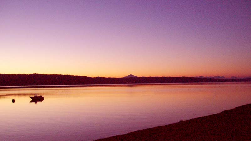 Tyee Beach House Rental Camino Island Wa at sunrise